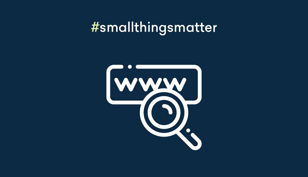 Das Bild zeigt wieder den Hashtag "smallthingsmatter". Dort drunter eine Suchleiste mit einer Lupe.